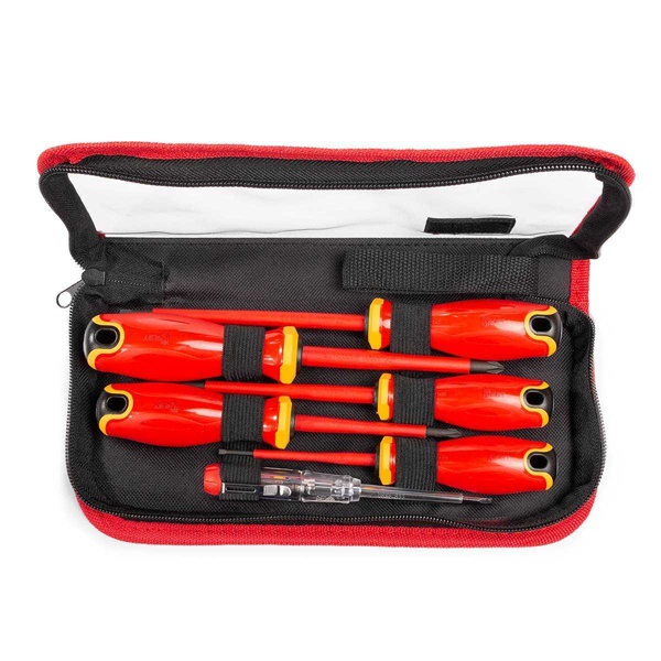 Набор диэлектрических отверток КВТ НИО-2206-S Профи для работ под напряжением до 1000 В 7 предметов