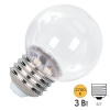 Лампа светодиодная шарик JazzWay PLED-ECO G45 3W 2700К E27 тепл. бел. прозрачный для Белт-лайт