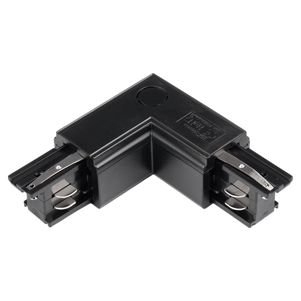 Коннектор для трехфазного шинопровода JazzWay 3P PTR CL-BL INT угловой внутренний черный