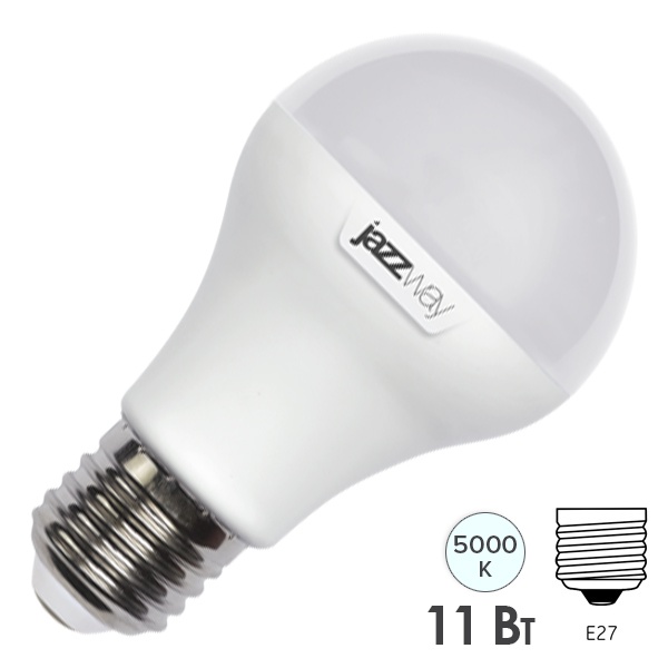 Лампа светодиодная специальная JazzWay PLED-A60 11W 5000K E27 980Lm диапазон напряжения 90-260V