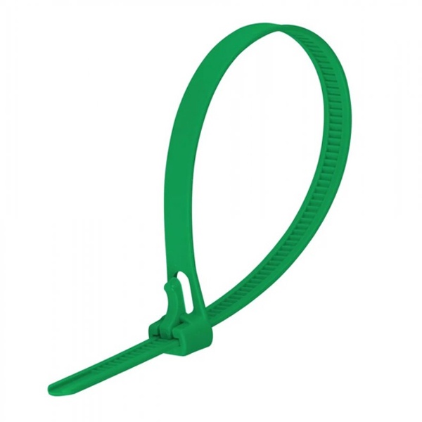 Хомут-стяжка многоразовая  Промрукав 120х7,5мм темно-зеленая [упаковка 50шт]