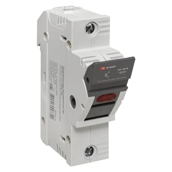 Предохранитель-разъединитель EKF DF 10х38 1П для плавких вставок типа ПВЦ с индикатором