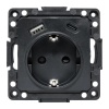 Механизм розетки EKF 2P+E 16А USB-А+C с защитными шторками Стокгольм черный