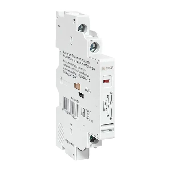 Контакт сигнализации аварийного отключения+контакт мгновенного действия EKF для АПД/GV2 (New) 1НО+1Н