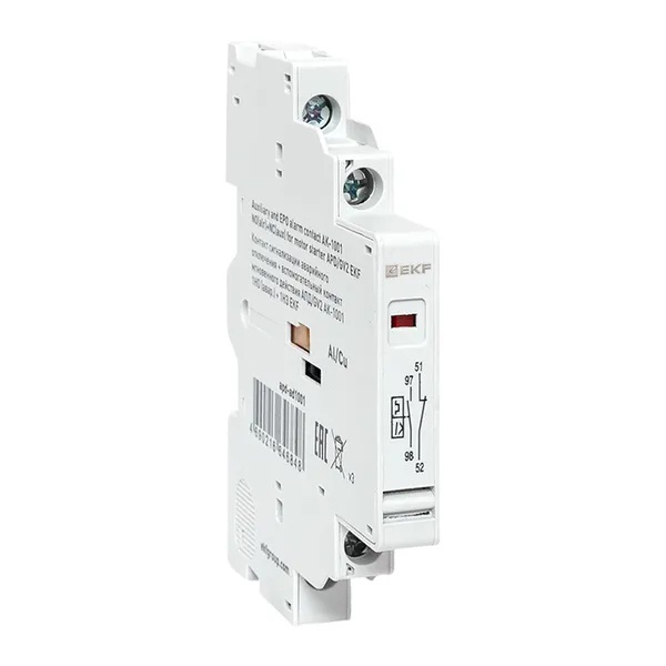 Контакт сигнализации аварийного отключения+контакт мгновенного действия EKF для АПД/GV2 (New) 1НО+1Н