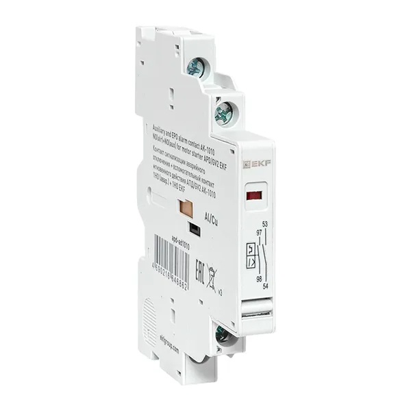 Контакт сигнализации аварийного отключения+контакт мгновенного действия EKF для АПД/GV2 (New) 2НО