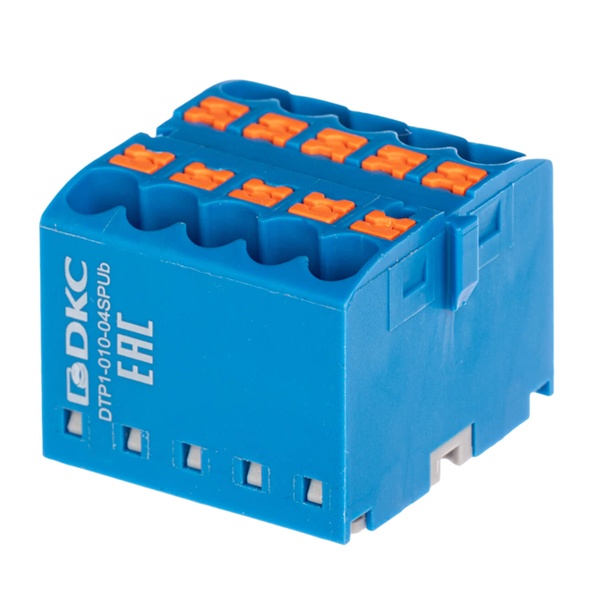 Блок распределительный DKC 10 точек подключения 2,5 мм2 зажим push-in синий