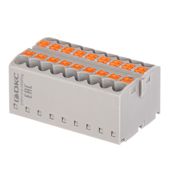 Блок распределительный DKC 18 точек подключения 2,5 мм2 зажим push-in серый