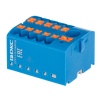 Блок распределительный DKC 1 ввод 6 мм2 10 точек подключения 2,5 мм2 зажим push-in синий