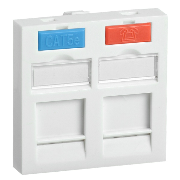 Вставка ITK 45х45мм для 2-х модулей Keystone Jack с маркером