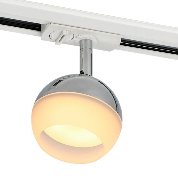 Светильник трековый однофазный поворотный ИЭК 4118 декоративный под лампу GX53 хром