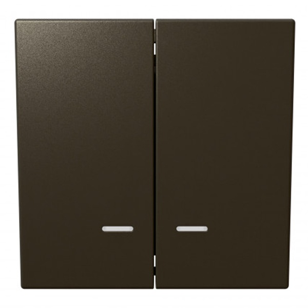 Выключатель двухклавишный c индикацией Jasmart FD 10A, бронза