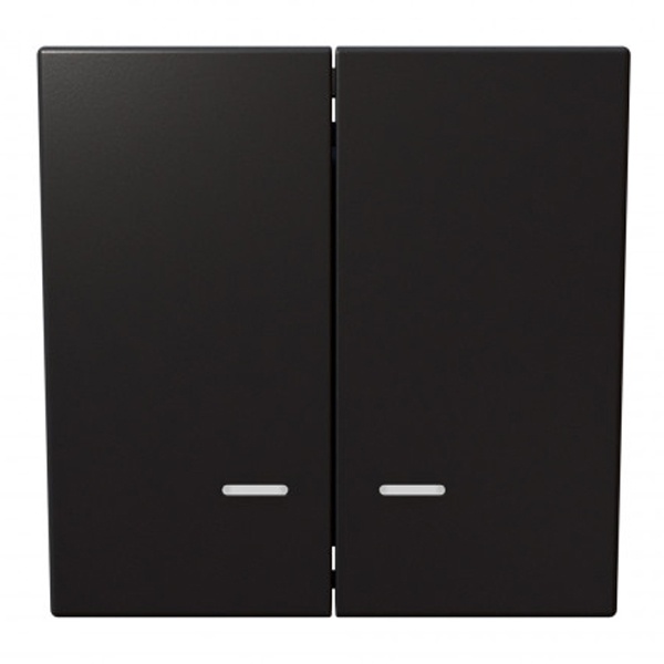 Выключатель двухклавишный c индикацией Jasmart FD 10A, никель