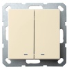 Выключатель двухклавишный c индикацией Jasmart G 10A, шампань
