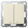 Выключатель двухклавишный c индикацией Jasmart G 10A, слоновая кость (бежевый)