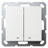 Выключатель двухклавишный c индикацией Jasmart G 10A, белый глянцевый