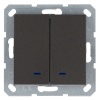 Выключатель двухклавишный c индикацией Jasmart G 10A, мокко