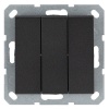 Выключатель трехклавишный Jasmart G 10A, антрацит