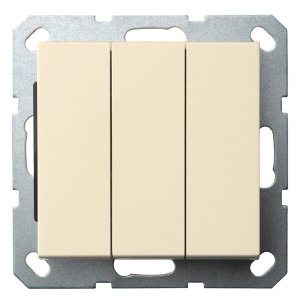 Выключатель трехклавишный Jasmart G 10A, шампань