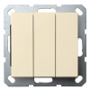 Выключатель трехклавишный Jasmart G 10A, шампань