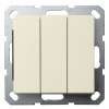 Выключатель трехклавишный Jasmart G 10A, слоновая кость (бежевый)