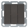 Выключатель трехклавишный Jasmart G 10A, мокко
