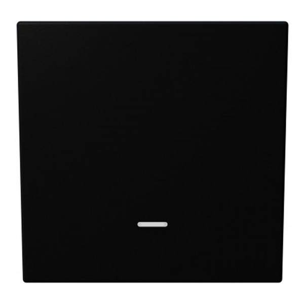 Выключатель одноклавишный проходной c индикацией Jasmart FD 10A, черный матовый (soft touch)
