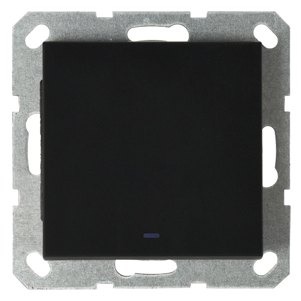 Выключатель одноклавишный проходной c индикацией Jasmart G 10A, черный матовый