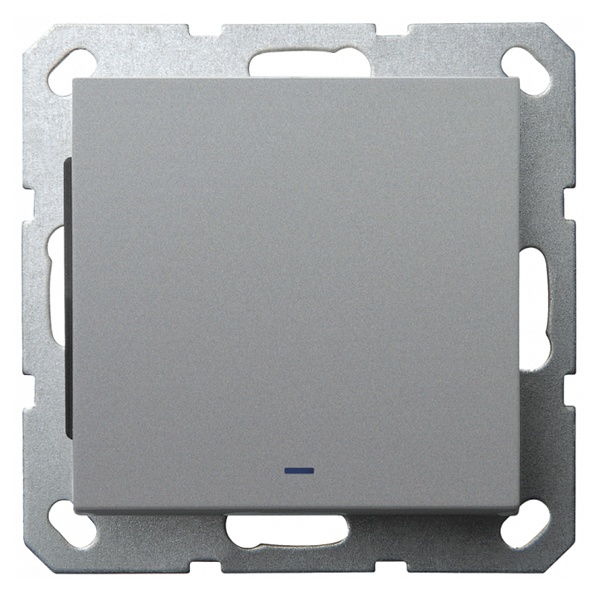 Выключатель одноклавишный проходной c индикацией Jasmart G 10A, алюминий