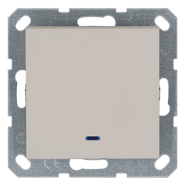 Выключатель одноклавишный проходной c индикацией Jasmart G 10A, тауп