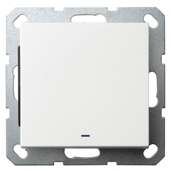 Выключатель одноклавишный проходной c индикацией Jasmart G 10A, белый глянцевый