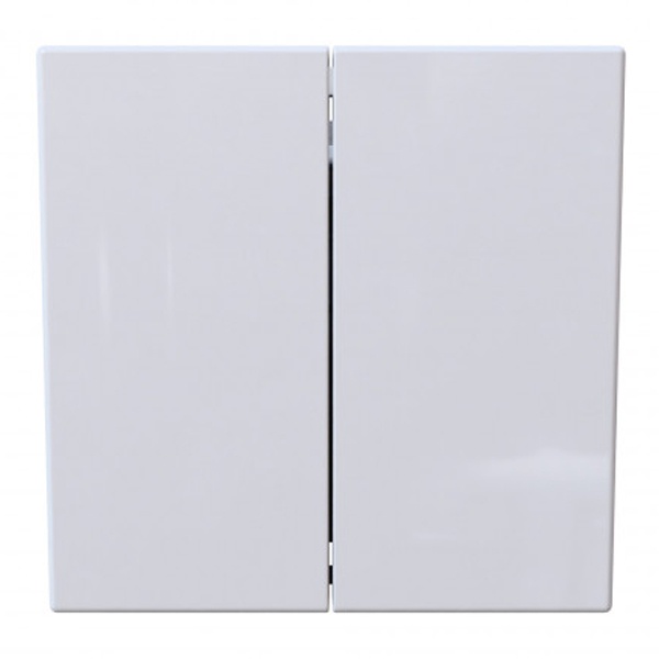 Выключатель двухклавишный проходной Jasmart FD 10A, белый глянцевый