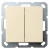 Выключатель двухклавишный проходной Jasmart G 10A, шампань