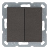 Выключатель двухклавишный проходной Jasmart G 10A, мокко