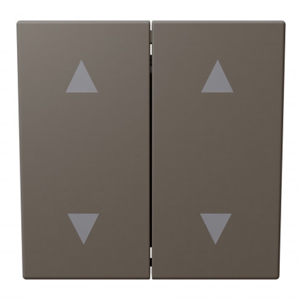 Выключатель двухклавишный для штор Jasmart FD 10A, тауп (soft touch)