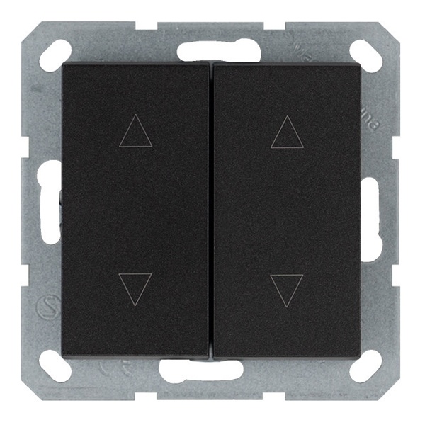 Выключатель двухклавишный для штор Jasmart G 10A, антрацит