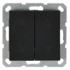 Выключатель двухклавишный для штор Jasmart G 10A, черный матовый