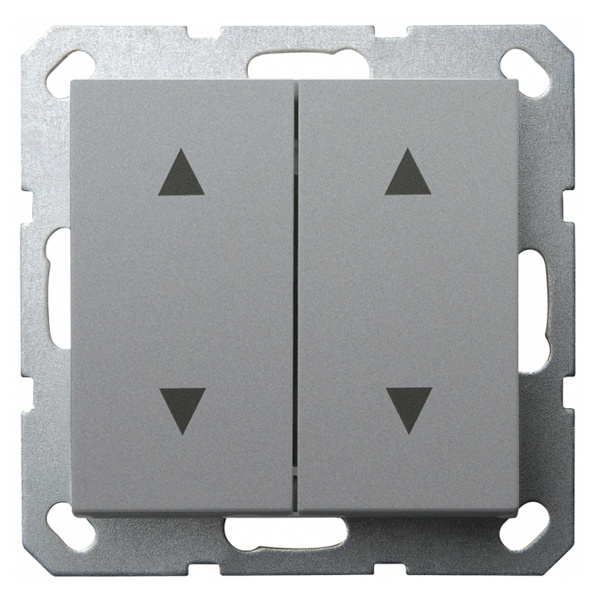 Выключатель двухклавишный для штор Jasmart G 10A, алюминий