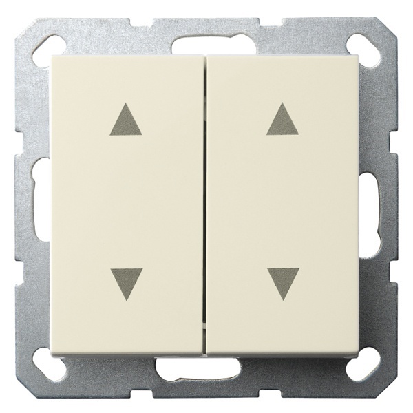 Выключатель двухклавишный для штор Jasmart G 10A, слоновая кость (бежевый)