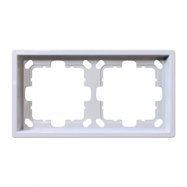 Рамка Jasmart FD  2-постовая, белый глянцевый