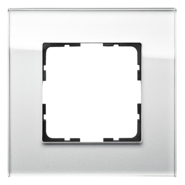 Рамка Jasmart 1-постовая, стекло белый