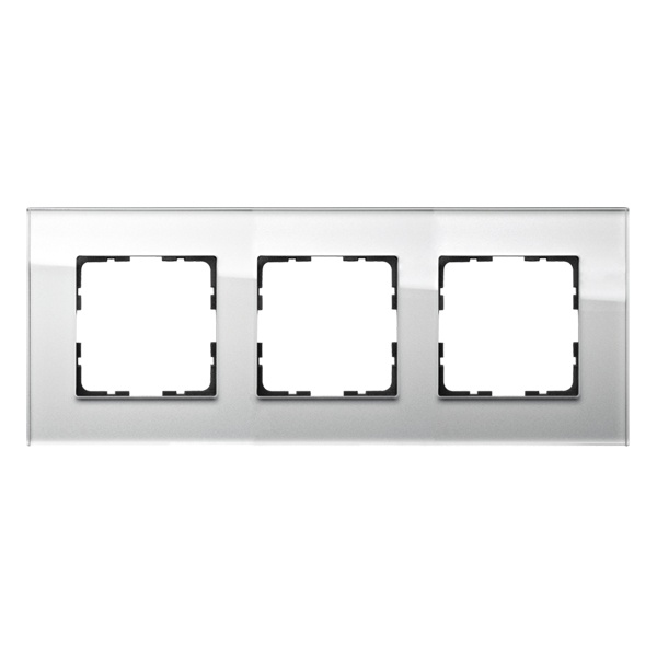 Рамка Jasmart 3-постовая, стекло белый