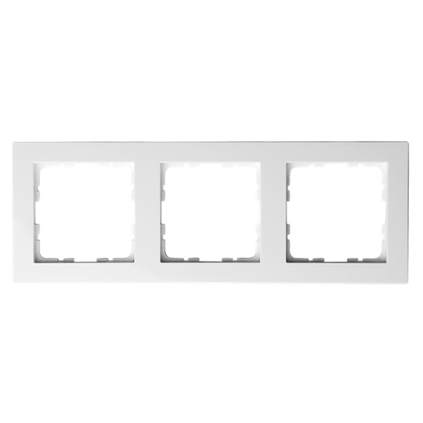 Рамка Jasmart G-Classic  3-постовая, белый глянцевый