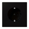 Розетка с заземлением со шторками Jasmart FD 16А, черный матовый (soft touch)