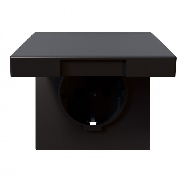 Розетка с заземлением со шторками и крышкой Jasmart FD 16А, никель