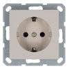 Розетка с заземлением со шторками Jasmart G 16А, тауп