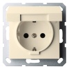 Розетка с заземлением со шторками и крышкой Jasmart G 16А, шампань