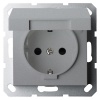 Розетка с заземлением со шторками и крышкой Jasmart G 16А, алюминий