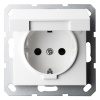 Розетка с заземлением со шторками и крышкой Jasmart G 16А, белый глянцевый