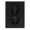 Розетка двойная с заземлением со шторками Jasmart G 16А, антрацит